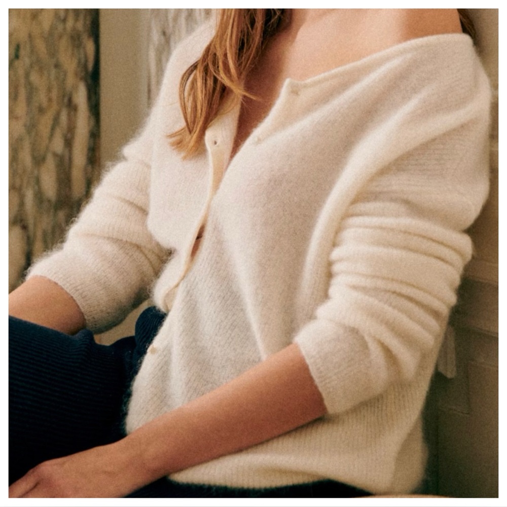 Sezane Gaspard Cardigan Écru. - Size XL